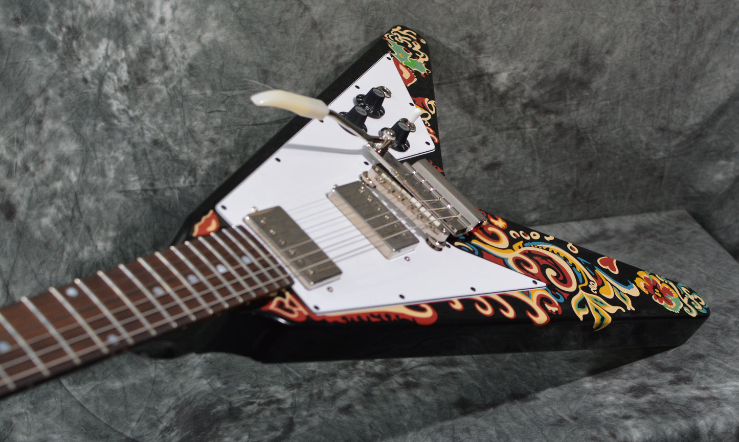 Epiphone Inspired by Gibson Custom Jimi Hendrix Love Drops Flying V Ebony