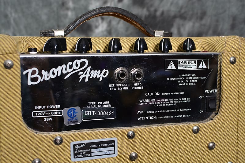 Fender Bronco Tweed Combo Guitar Amp 1x10 USA Made