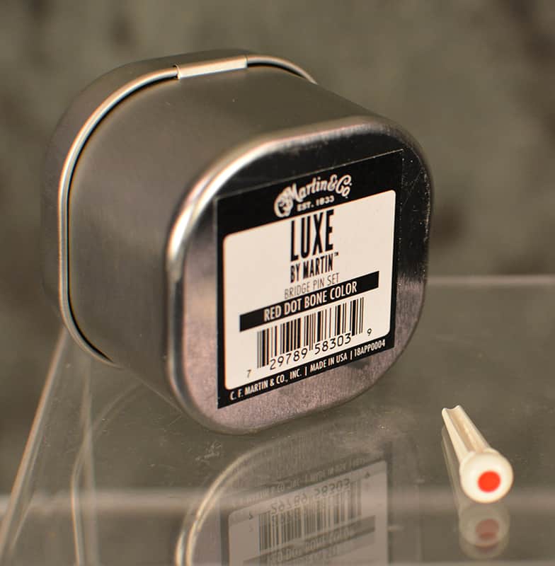 Martin LUXE Liquidmetal Bridge Pin Set Red Dot Bone Color 18APP0004