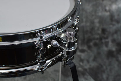 Ahead 14x3.5 Black Chrome over Brass Snare Drum w S hoops