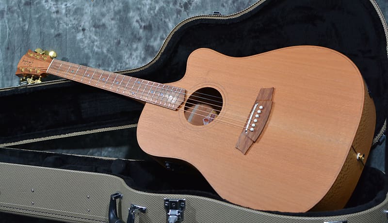 Cole Clark Fat Lady 2 AA Silky Oak Dreadnought Cutaway Dreadnought
