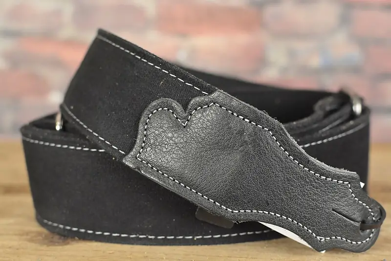 Franklin DD-BK-BK Premium Series Simple Canvas Black Guitar Strap