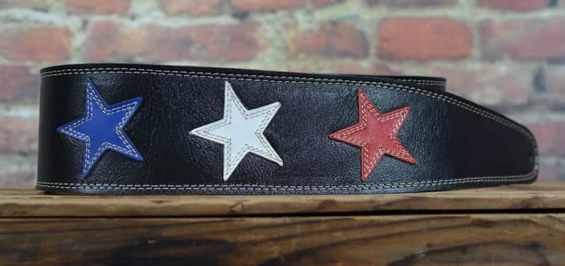 Henry Heller 2.5" Garment Leather Strap USA Stars