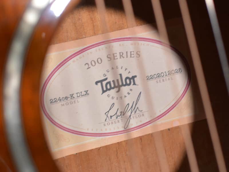 Taylor 224ce K DLX Koa wood Grand Auditorium Acoustic Electric Cutaway Shaded Edgeburst