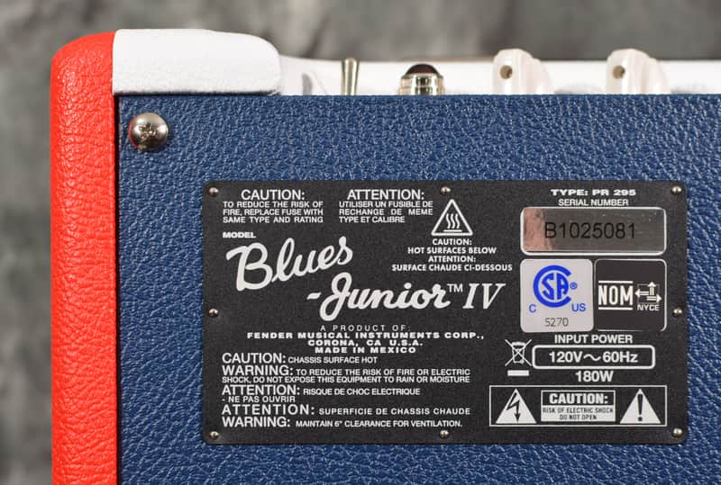 Fender 80TH Anniversary Blues Junior IV Tube Amplifier Red, White and Blue