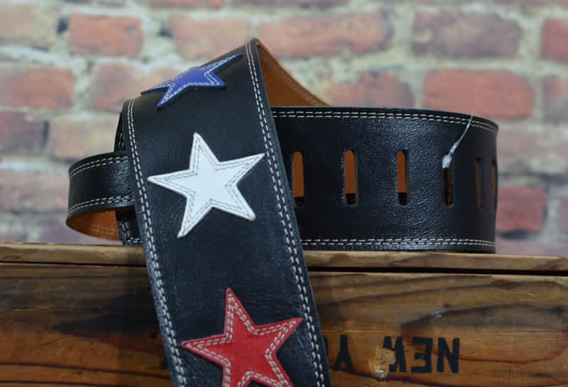 Henry Heller 2.5" Garment Leather Strap USA Stars