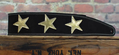 Henry Heller 2.5" Garment Leather Strap Black + White Stars