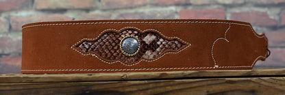 Franklin Sculpted Suede Guitar Strap Snakeskin Leather