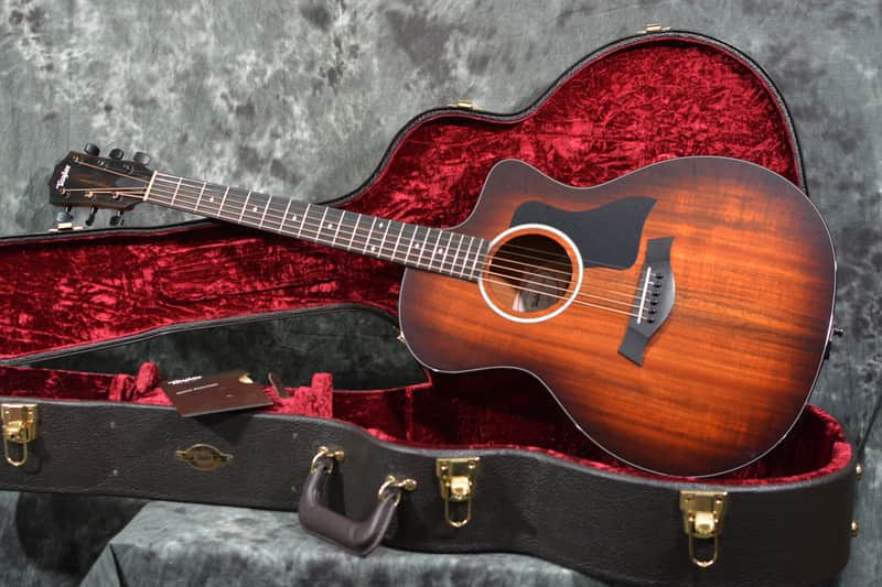 Taylor 224ce K DLX Koa wood Grand Auditorium Acoustic Electric Cutaway Shaded Edgeburst