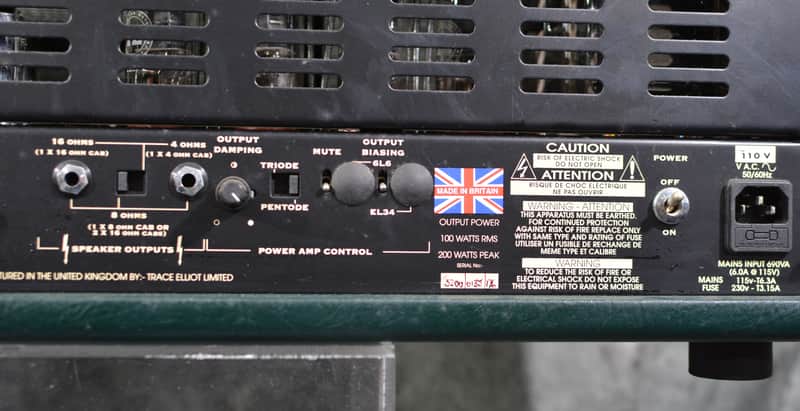 Trace Elliot Trident H100 100 watt 3 channel Tube Amp Head Vintage 90s w Factory Footswitch