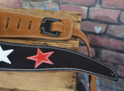 Henry Heller 2.5" Garment Leather Strap USA Stars