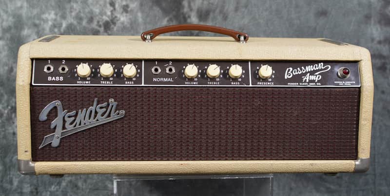 Fender 6G6 Bassman Tube Amp Head 1961 Blonde Oxblood grill Early Transition Version