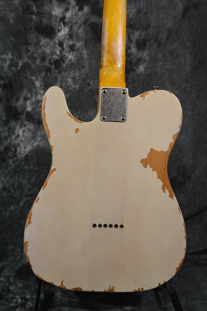 Vintage V62 Icon series Tele Distressed White Blonde relic finish