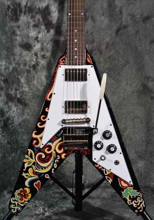 Epiphone Inspired by Gibson Custom Jimi Hendrix Love Drops Flying V Ebony