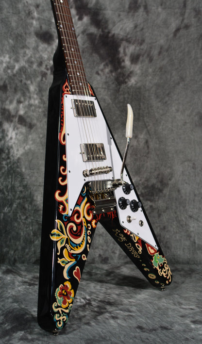 Epiphone Inspired by Gibson Custom Jimi Hendrix Love Drops Flying V Ebony