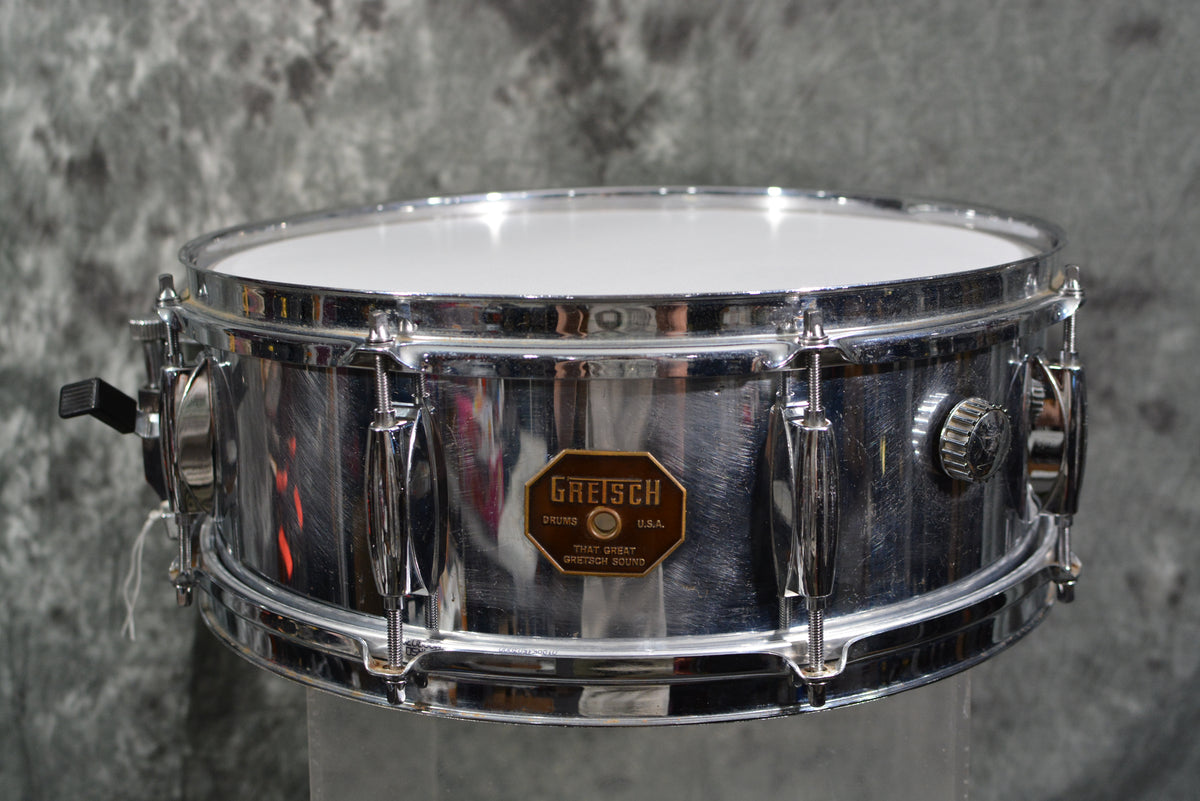 Gretsch 4158 5 x 14 Chrome over wood snare drum 70s