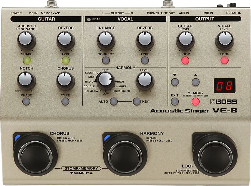 vocal chorus pedal Boss VE-8 Acoustic Singer Effects Pedal – Mainstagemusic