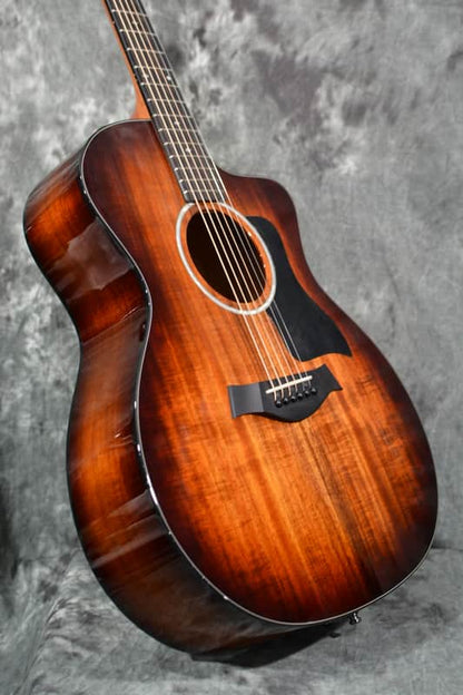 Taylor 224ce K DLX Koa wood Grand Auditorium Acoustic Electric Cutaway Shaded Edgeburst