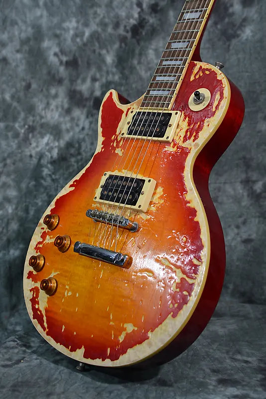 Epiphone Les Paul Standard Flametop Left Handed Vintage 90s Heavy Distressed Custom Relic Sunburst