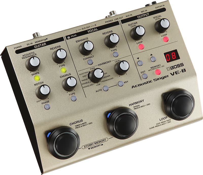 boss ve-8 acoustic singer effects processor pedal Boss VE-8 Acoustic Singer Effects Pedal