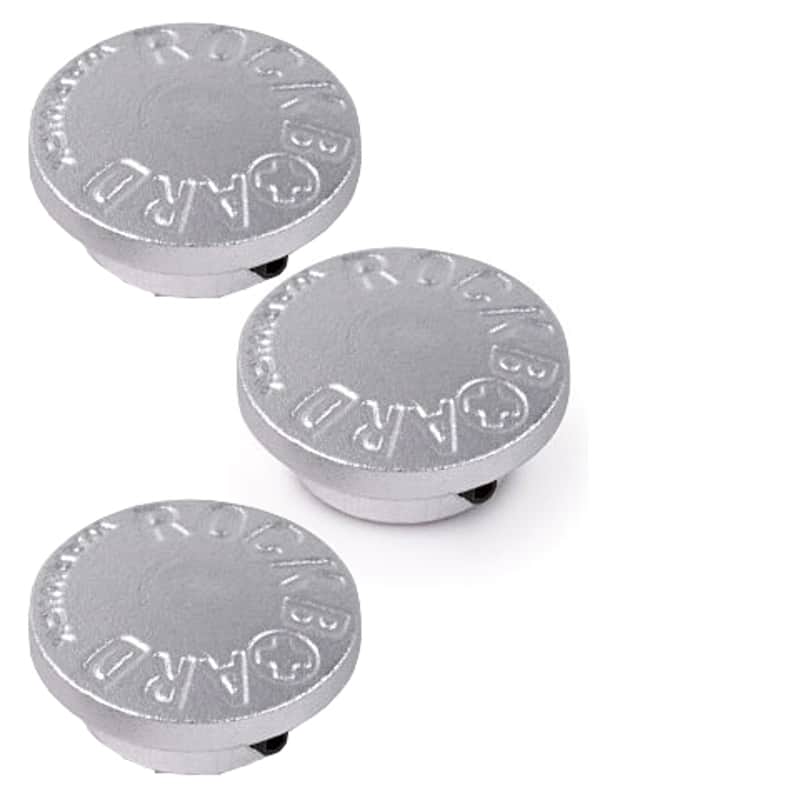 Rockboard RBO FT Stompete SI Guitar Pedal Footswitch Topper Cap Silver 3pk