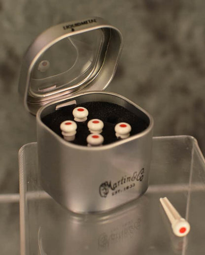 Martin LUXE Liquidmetal Bridge Pin Set Red Dot Bone Color 18APP0004