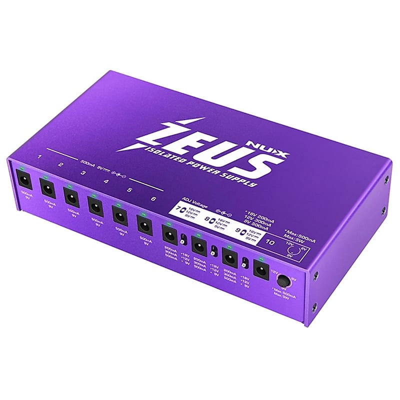 isolated guitar pedal power supply NuX Zeus Isolated Power Supply for Pedalboard – Mainstagemusic