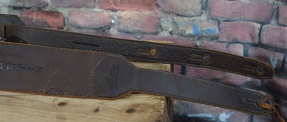 Martin LUXE Leather Guitar Strap Dark Brown