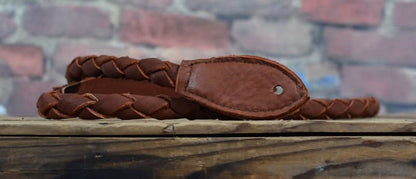 Henry Heller Leather Bolo Braided Mandolin Strap Brown