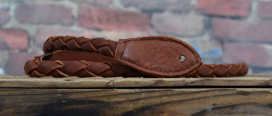 Henry Heller Leather Bolo Braided Mandolin Strap Brown