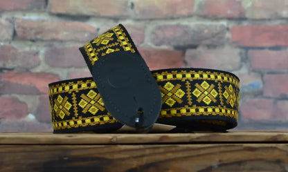 Gretsch G Brand Strap Diamond Black Leather Ends