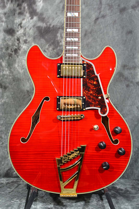D'Angelico EX-DCTP Excel Double Cut Flamed Maple Deluxe Cherry Red