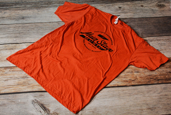 Main Stage Music Script Style Logo T Shirt Light Orange S-2XL