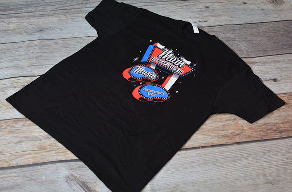 Main Stage Music Retro Vegas Style Logo Style T-Shirt Black Size S-XXL