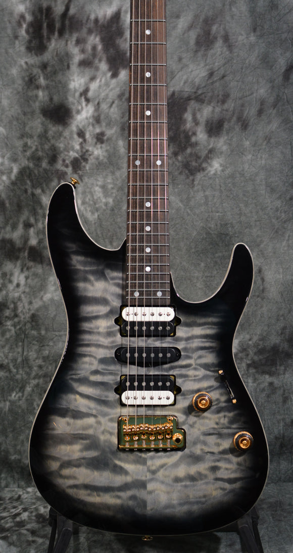 Ibanez AZ47P1QM Premium Series Quilted Top Black Ice Burst