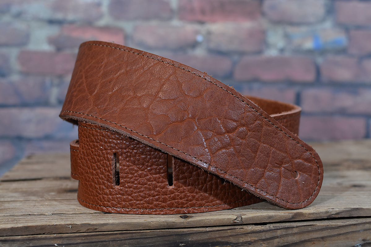 Henry Heller HAB25 American Buffalo Premium Leather Guitar Strap Brown