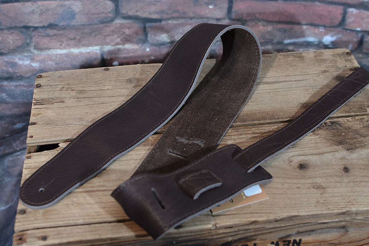 Henry Heller HAB25 American Buffalo Premium Leather Guitar Strap Chocolate