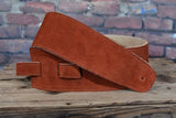 Henry Heller HBS35 Deluxe 3 1/2" Capri Suede Leather Guitar Strap Rust