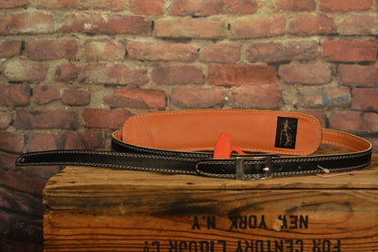 Henry Heller HP50-BLK Vintage 50s Series Black Thin Garment Leather Guitar Strap
