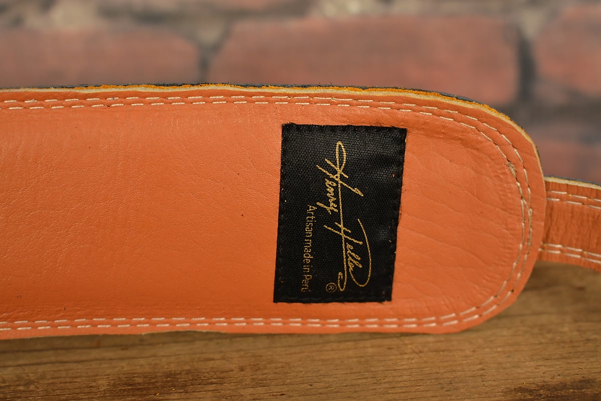 Henry Heller HP50-BLK Vintage 50s Series Black Thin Garment Leather Guitar Strap