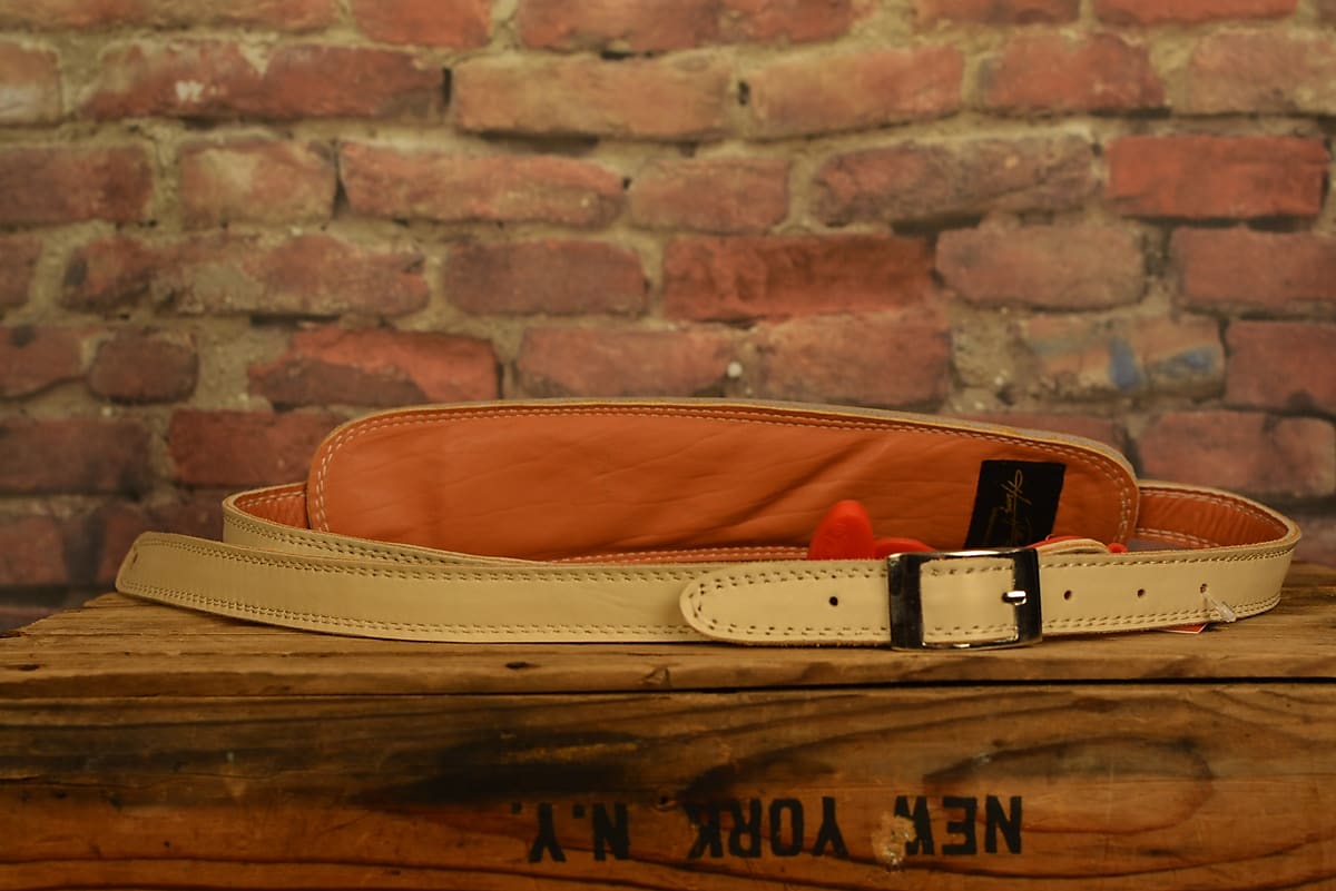 Henry Heller HP50-BON Vintage 50s Series Bone Thin Garment Leather Guitar Strap