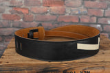 Henry Heller HPLB Lightning Bolt (Supro Style) Black Premium Leather Guitar Strap