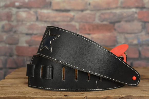 Henry Heller HPST-BLK Leather Vintage Cutout Series Blue Star