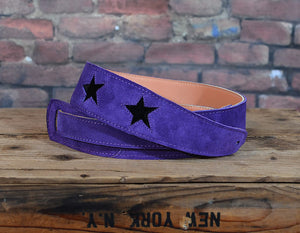 Henry Heller Star Series Leather Guitar Straps HPST Purple & Black