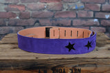 Henry Heller Star Series Leather Guitar Straps HPST Purple & Black