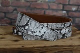 Henry Heller HPDL25 Deluxe Leather Guitar Strap BOA White Snakeskin