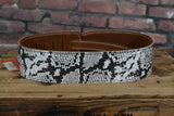 Henry Heller HPDL25 Deluxe Leather Guitar Strap BOA White Snakeskin