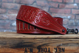 Levy's M17T08-CRA Veg-Tan Leather Guitar Strap - Cranberry