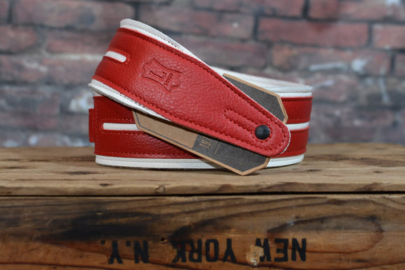 Levy's MG317 Garment Leather Guitar Strap - White/Red