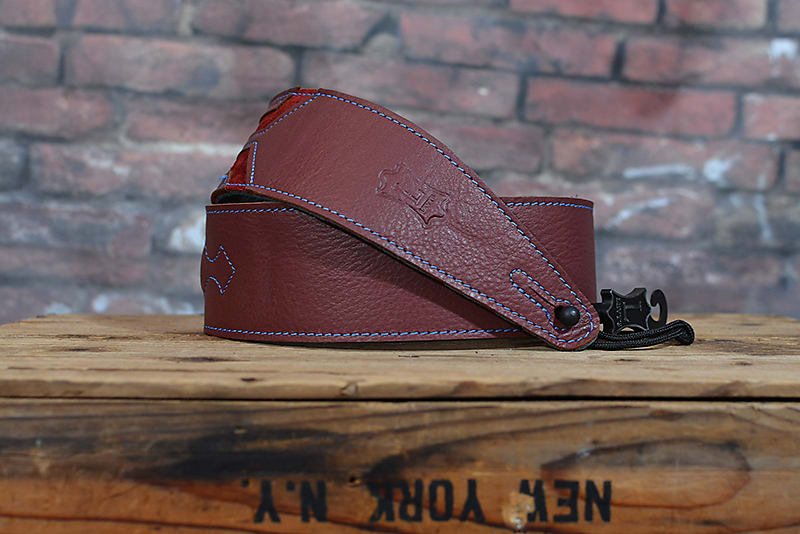 Levy's MGS317HWK-BRG Garment Leather Guitar Strap - Burgundy